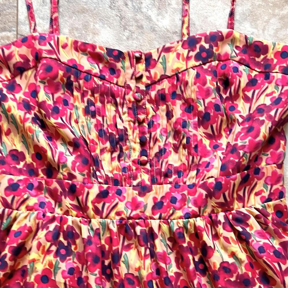 Fossil Sun Dress Floral Pattern Sz M Spaghetti Strap Sleeveless Spring Summer - Picture 14 of 15